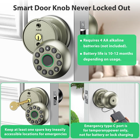 Evanshow emergency keys included for backup access.