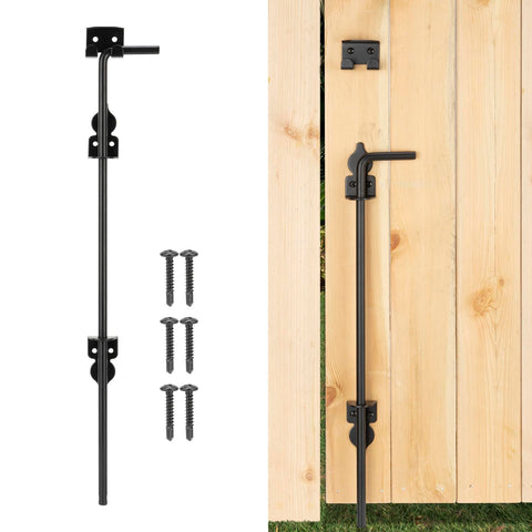EVCUHASL eighteen-inch cane bolt in ground for durable outdoor gate security.