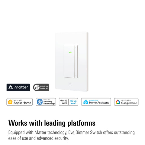 Eve Dimmer Switch Matter side view emphasizing compact form and placement