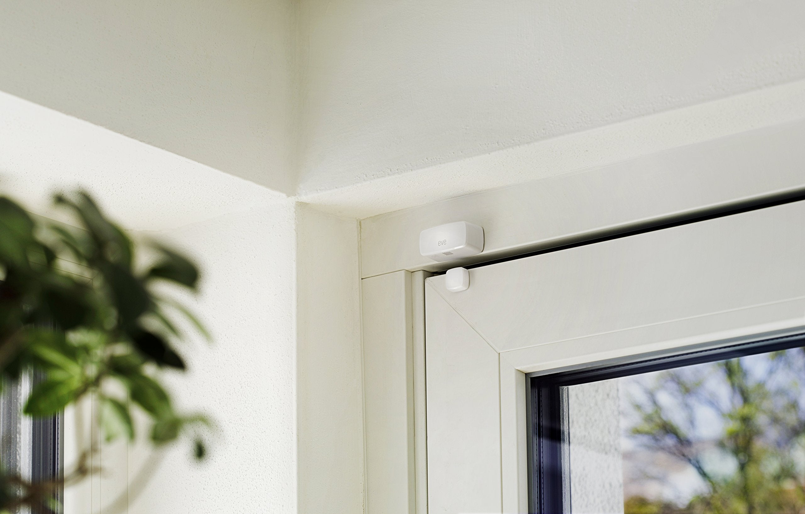 Eve Door and Window installed on door shows real-time open/closed state for automations