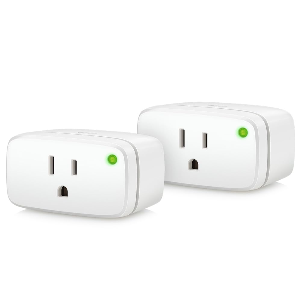 Eve Energy 2 pack smart plugs on a power strip for quick on/off control.