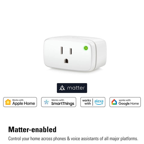 Eve Energy Matter smart plug with voice control demonstrates hands-free operation.