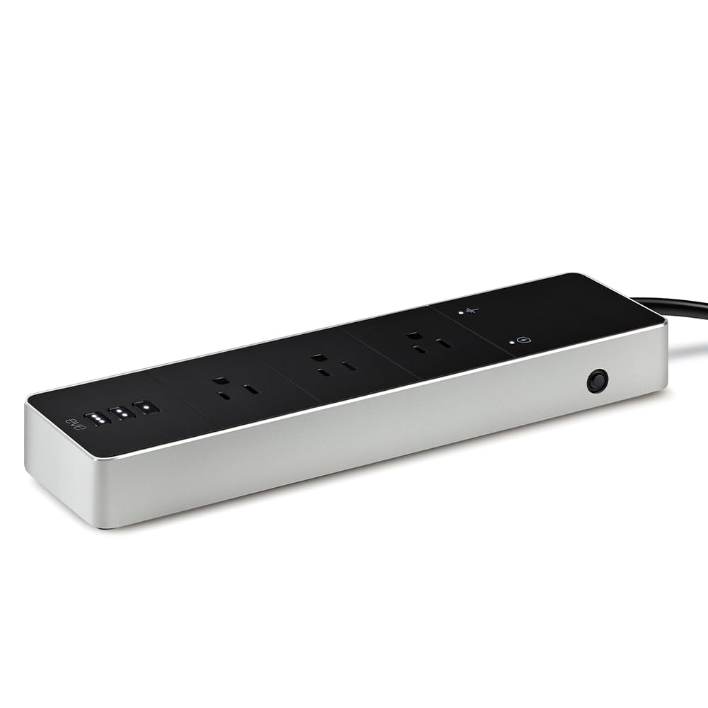 Eve Energy Strip front view showing three outlets for easy device control