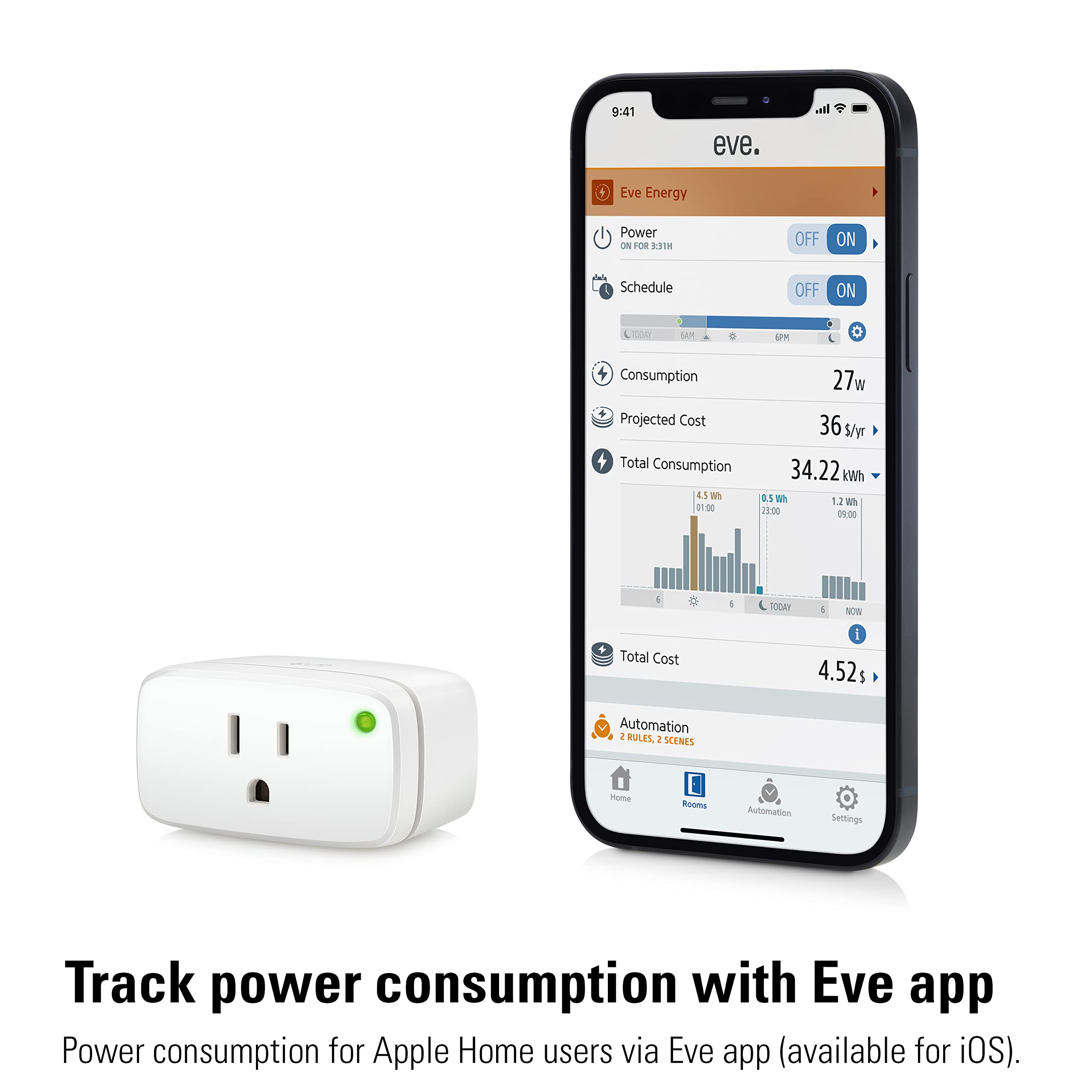 Eve Energy privacy badge highlighting local processing without cloud reliance.