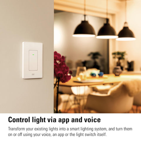 Eve Light Switch with scheduled automation in living room lighting