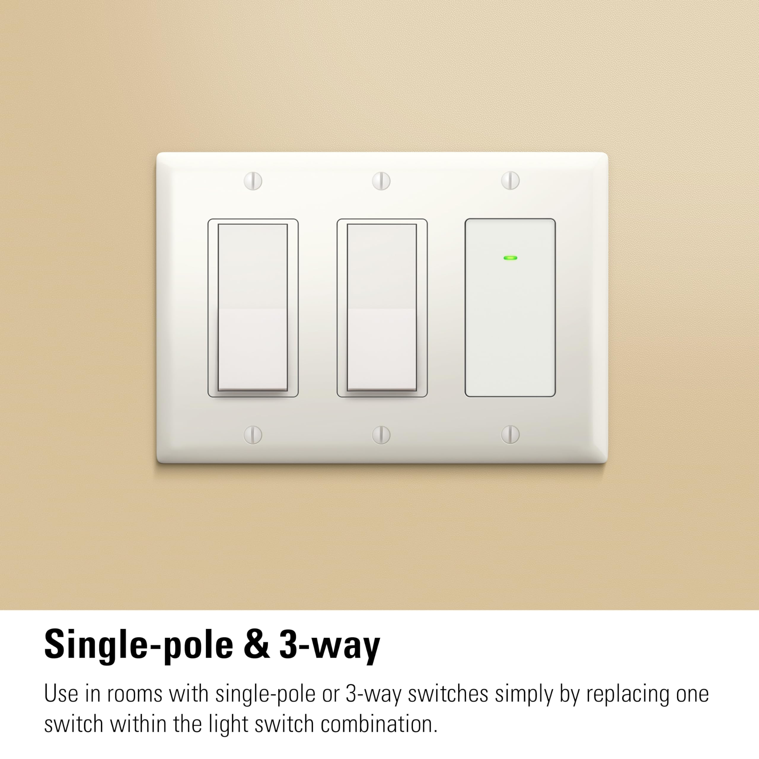 Eve Light Switch installed as single-pole for simple automation