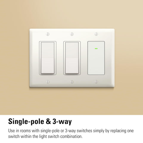Eve Light Switch installed as single-pole for simple automation