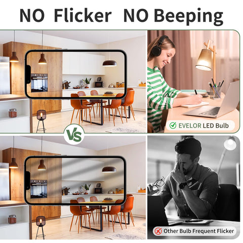 Anti-flicker design for smooth lighting in work areas.