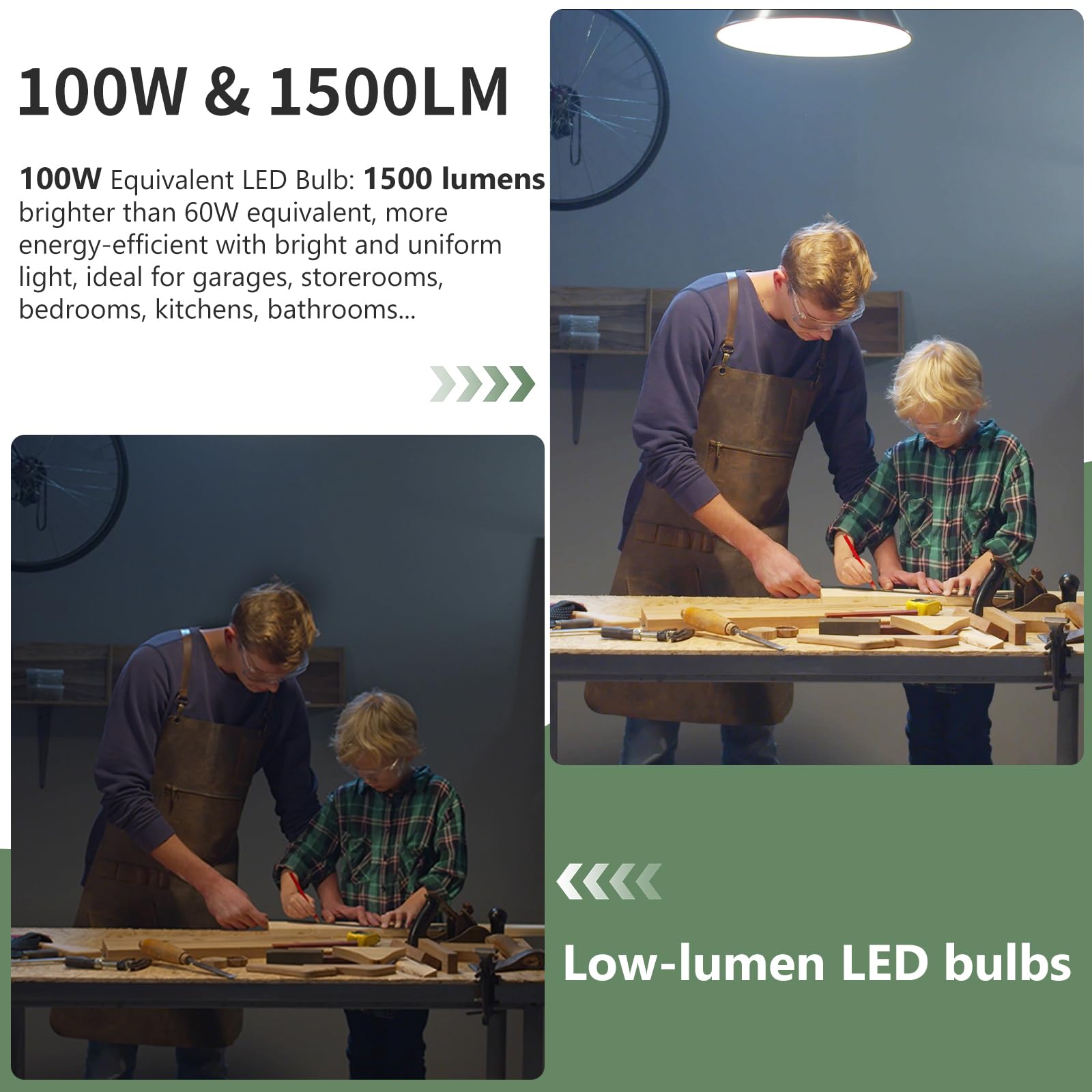 Evelor A19 LED bulbs with E26 base for easy installation