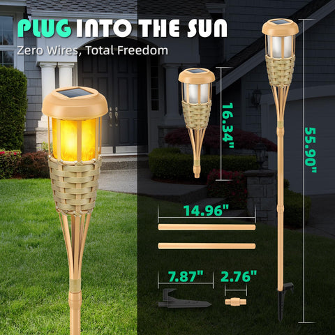 Evelynsun easy install torch with ground spike for quick setup.