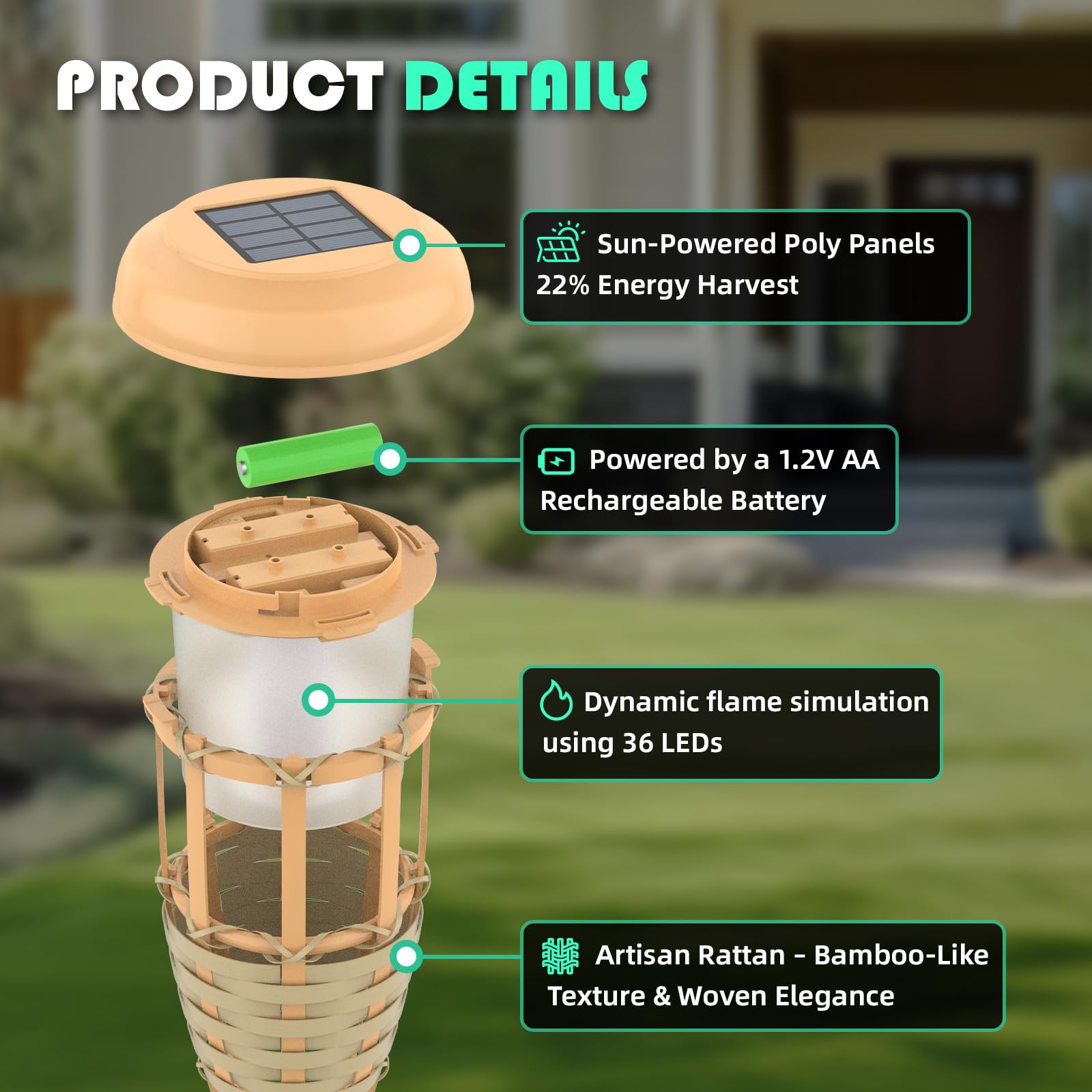 Evelynsun patio, path, pool decor torch for versatile outdoor lighting.