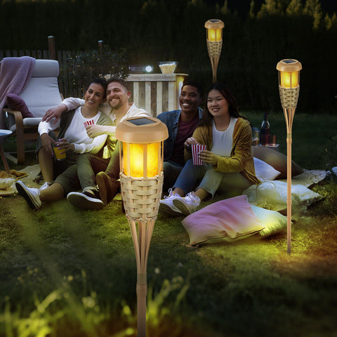 Evelynsun weather tolerant torch for outdoor use in varied conditions.