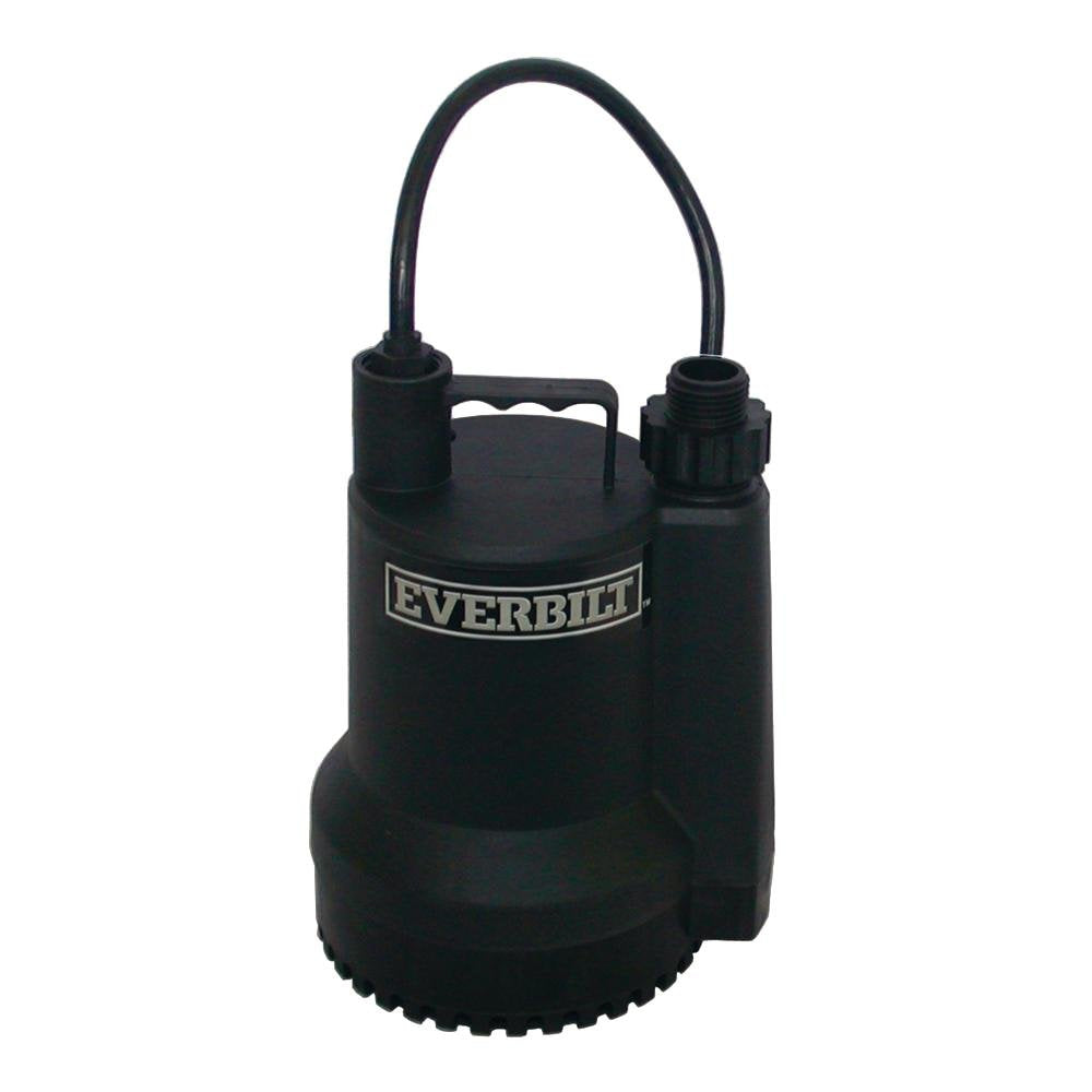 Everbilt SUP54-HD submersible pump for rapid water removal in wet basements.