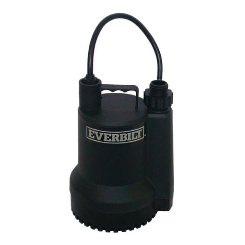 Everbilt SUP54-HD pumps water down to 3/8 inch for thorough drainage.