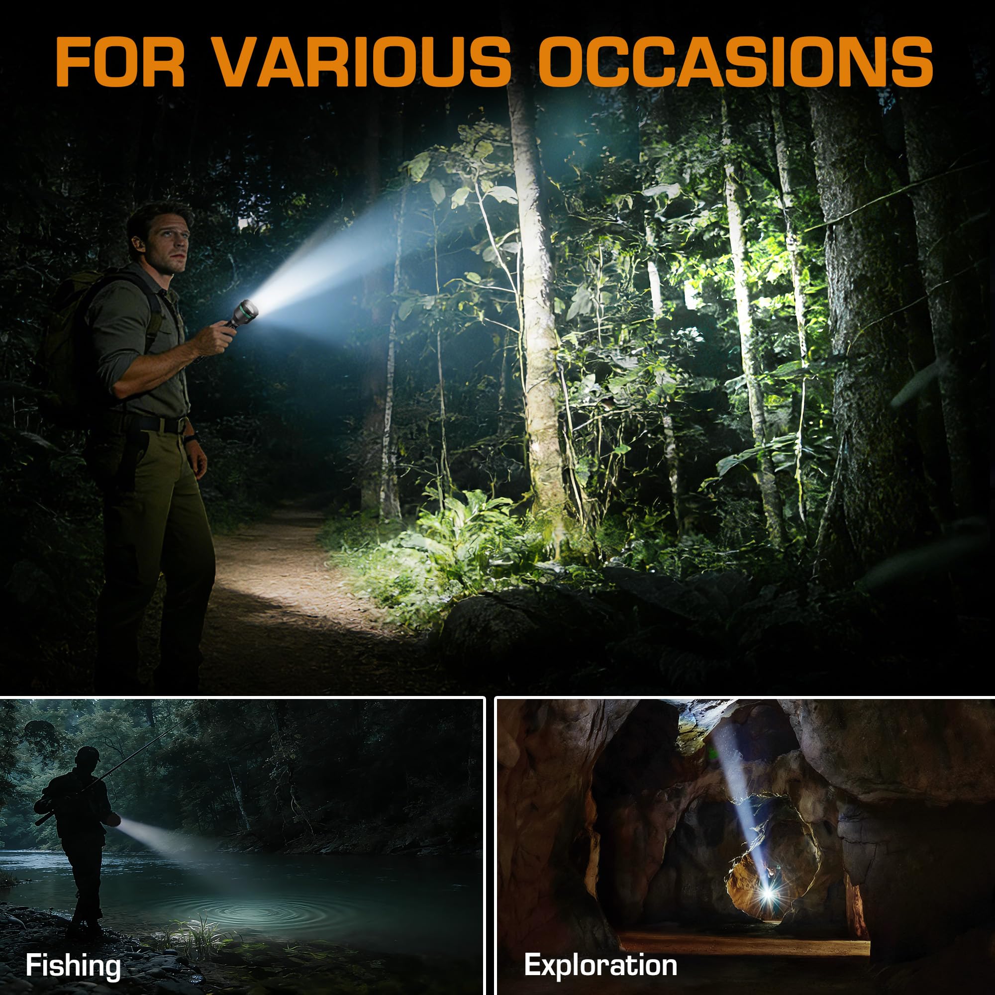 EverBrite 5000-lumen flashlight five modes for versatile lighting options