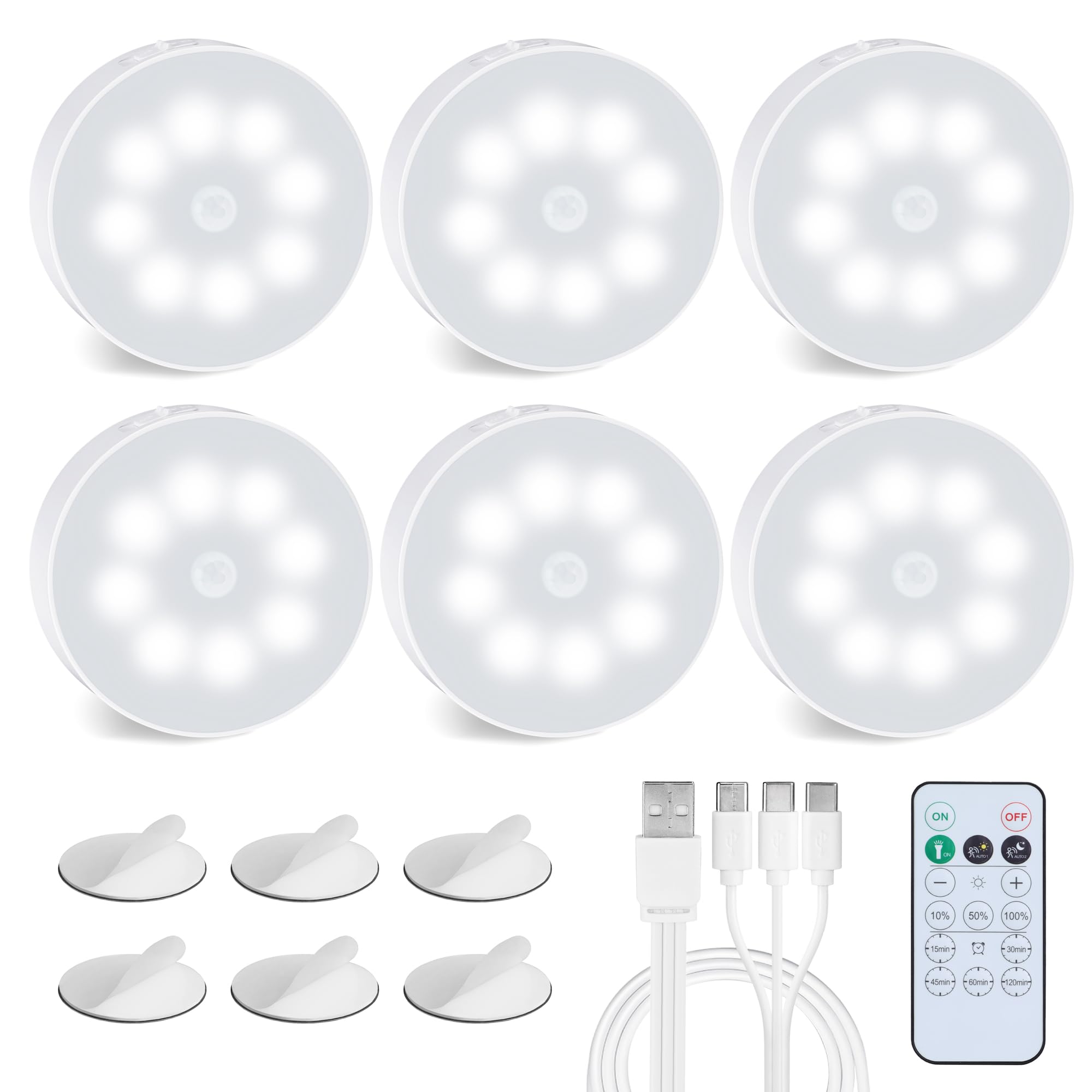 EverBrite puck lights with remote illuminate closet interiors evenly.