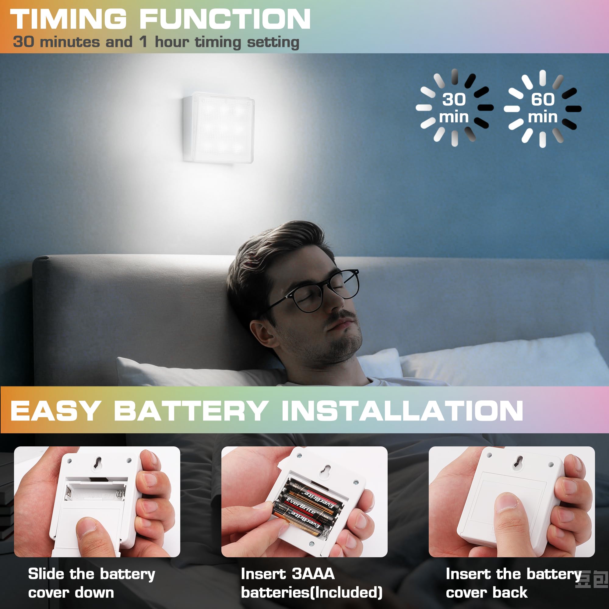 EverBrite battery-powered night light for portable ambient glow