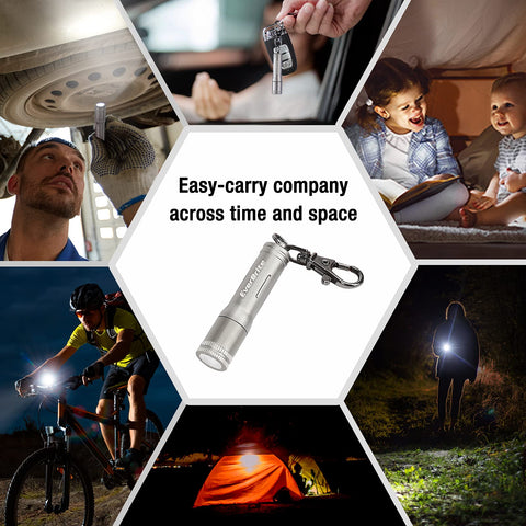 EverBrite Keychain LED Flashlight aluminum body for rugged durability.
