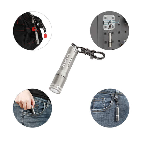 EverBrite Keychain LED Flashlight compact size fits pockets and purses.