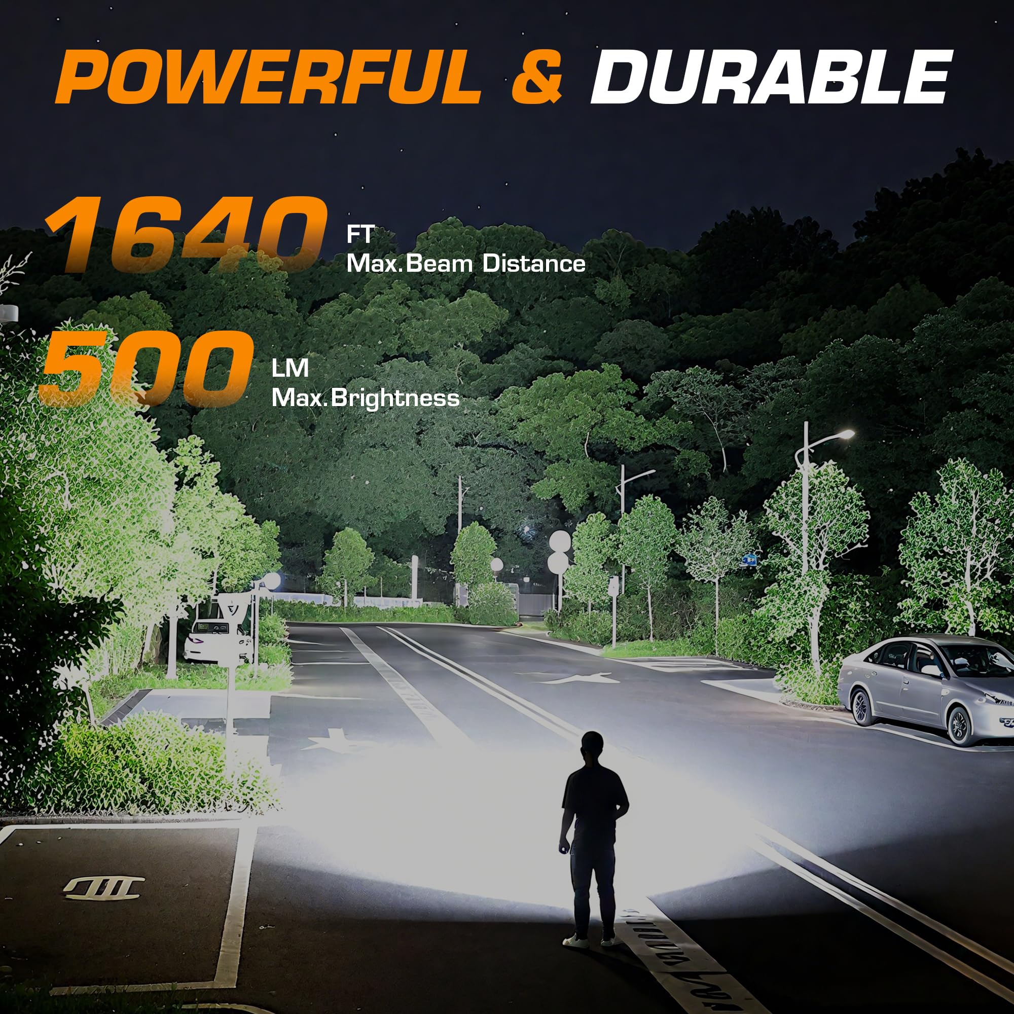 EverBrite lightweight ABS spotlight ready for travel and adventures.