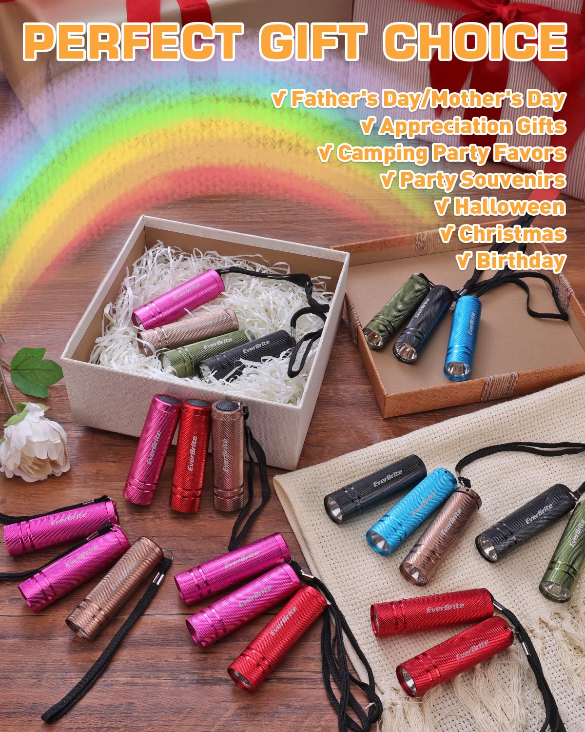 EverBrite cerulean mini flashlight color ideal for outdoor night reading