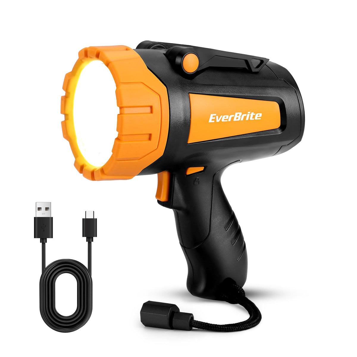 EverBrite powerful rechargeable spotlight front view for outdoor illumination.