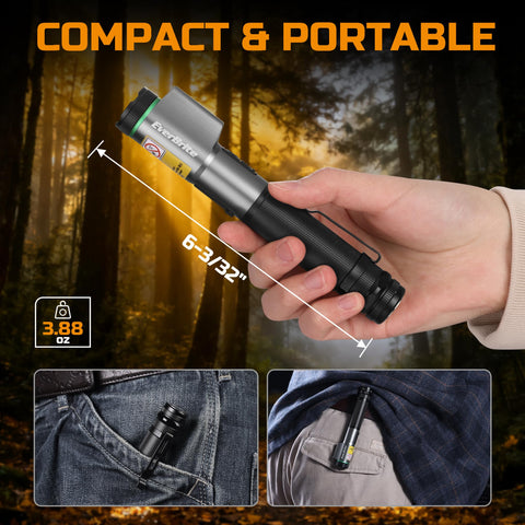 EverBrite magnetic tail enables hands-free use on metal.