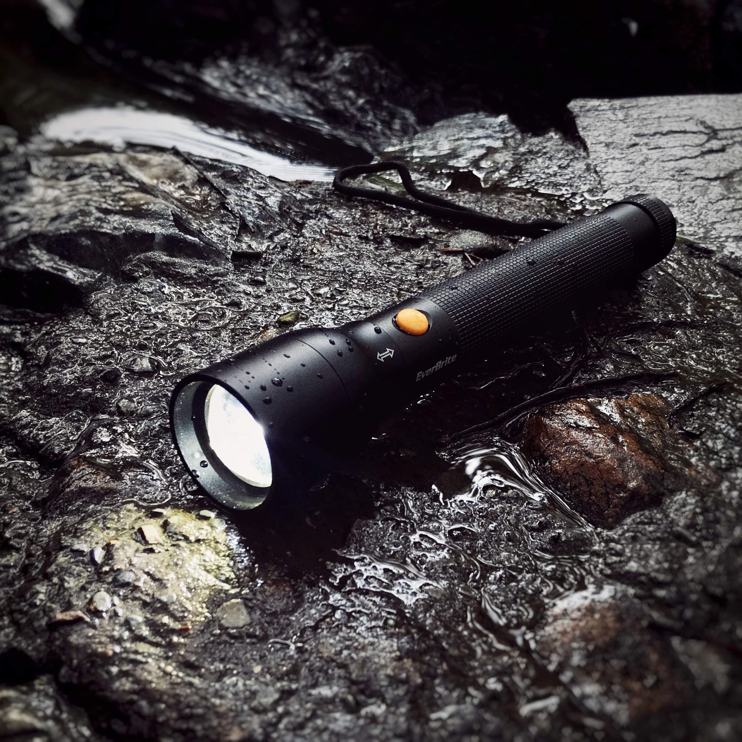 EverBrite flashlight rugged aluminum body resists drops during camping and repairs