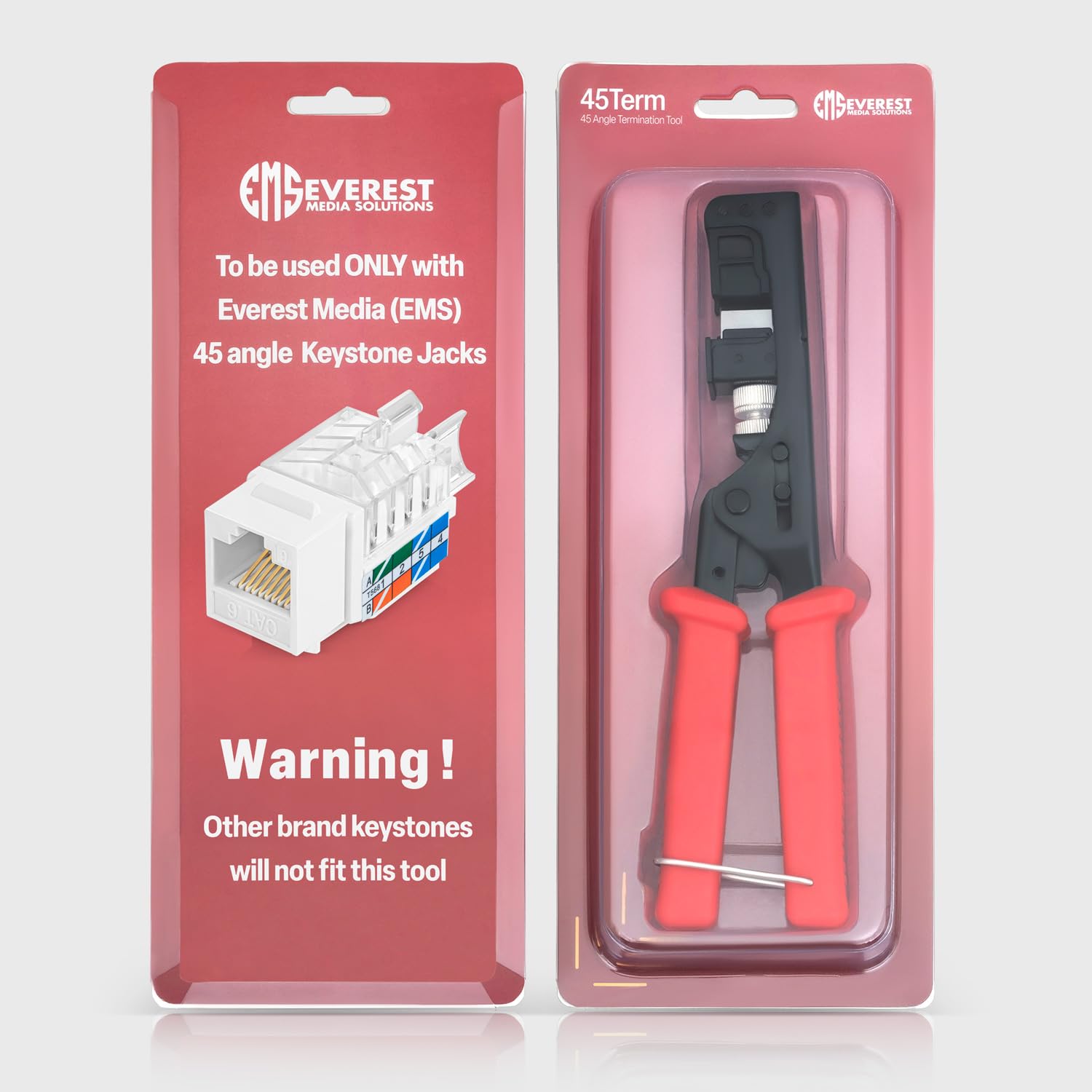 Compatible with Everest 45-degree angled Cat6, 6a and 5e keystone jacks