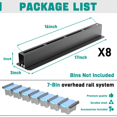 EVERHANGER 8-brackets-16-inch design enables stable overhead storage.