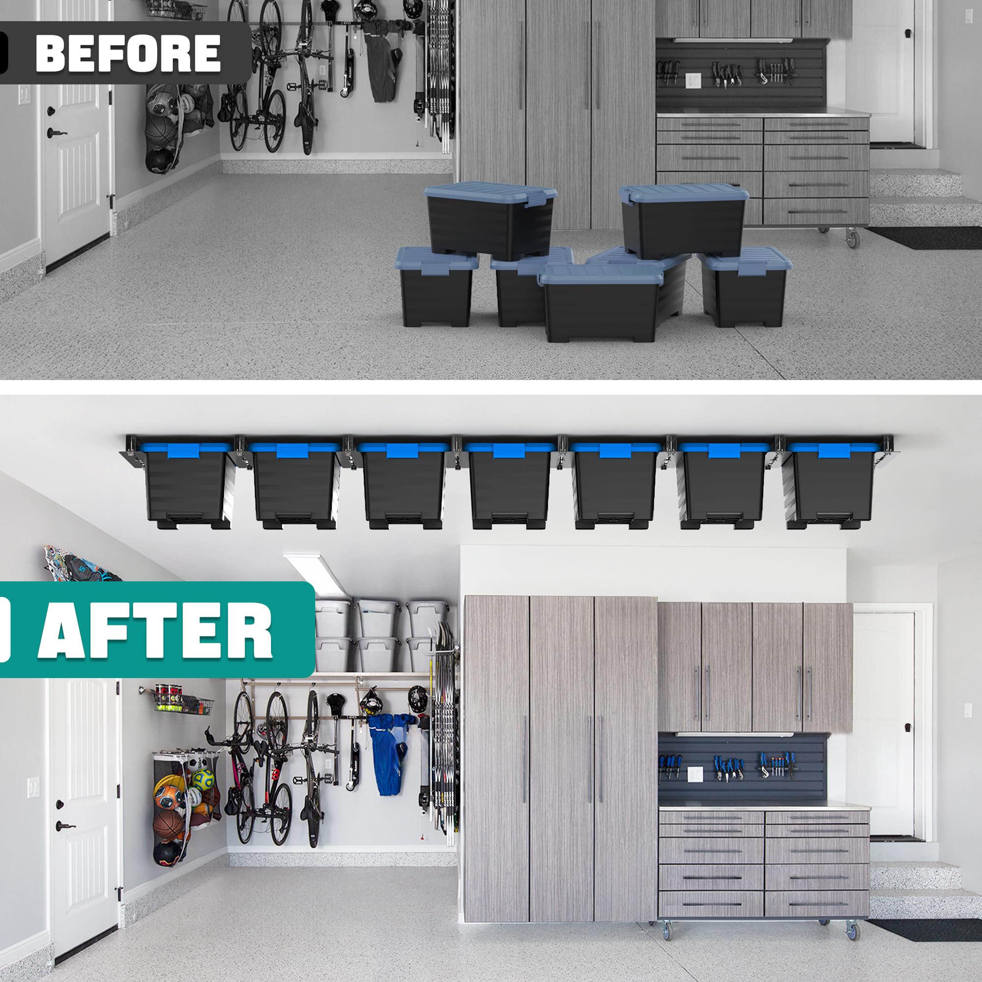 EVERHANGER easy-installation with included hardware speeds garage organization.