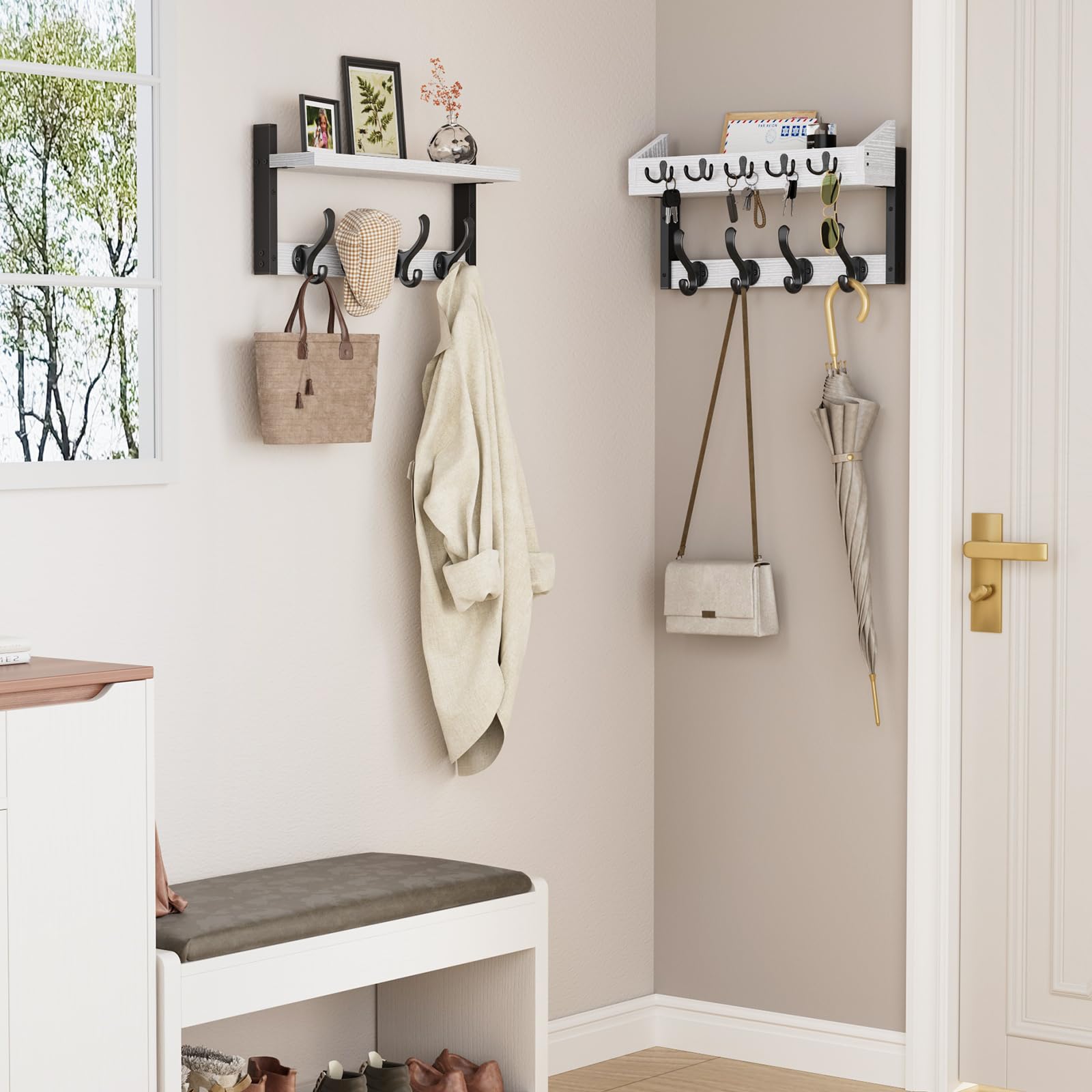 Evermagin 13 metal hooks close-up highlighting durable hanging options.