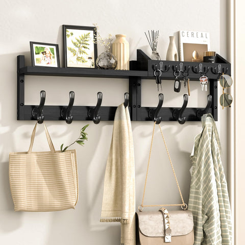 Evermagin 29-inch coat rack with shelf helps organize coats and accessories.