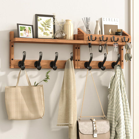Evermagin 29-inch coat rack wall mount with shelf keeps jackets organized and entryways tidy.