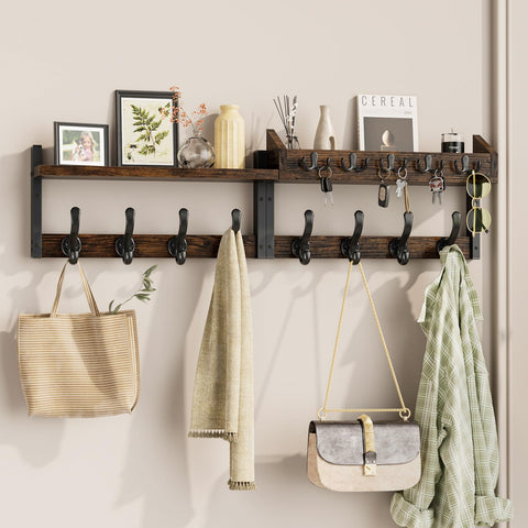 Evermagin 35-inch coat rack with shelf wall mount for clutter-free entryway storage.