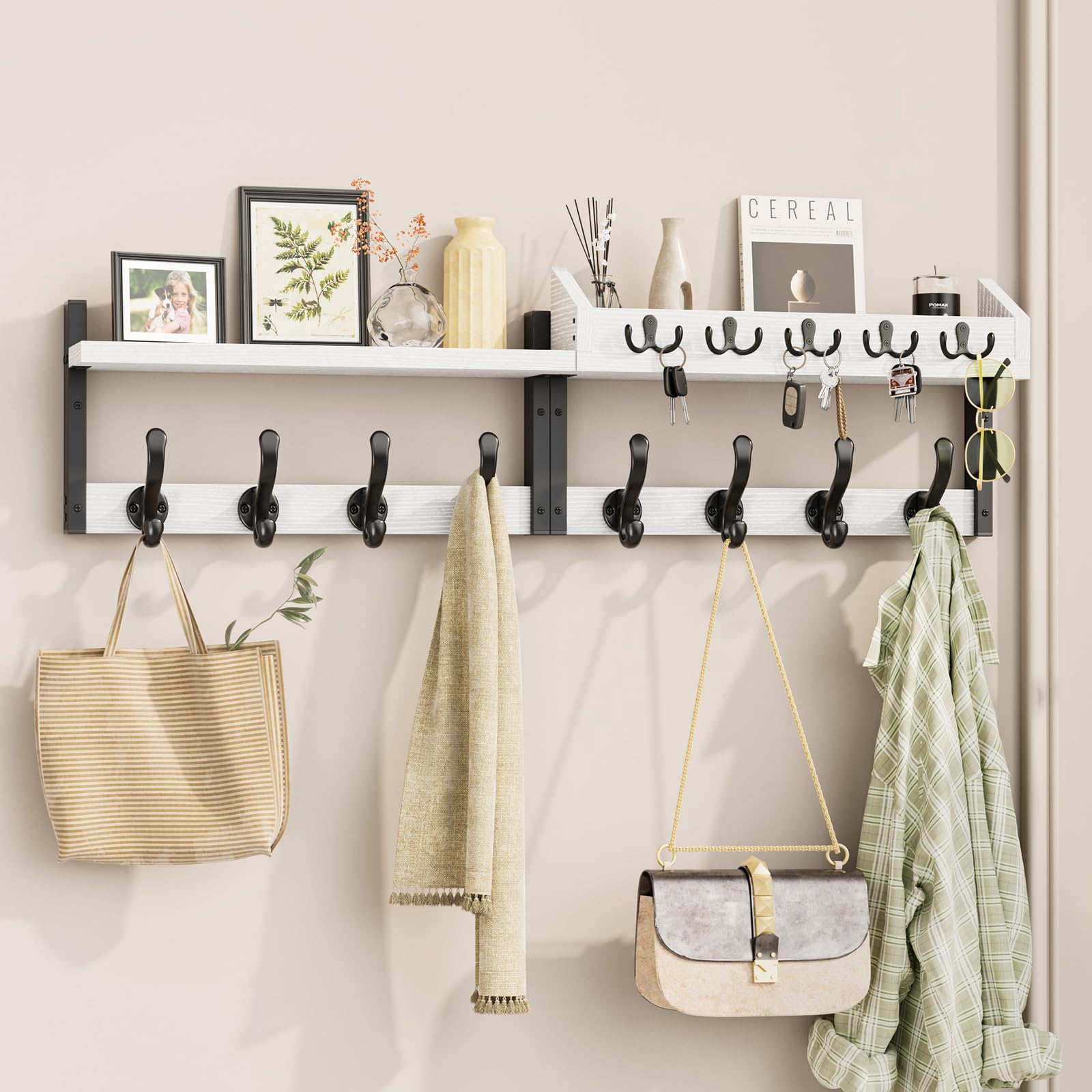 Evermagin 35-inch coat rack wall mount with ample hanging space.