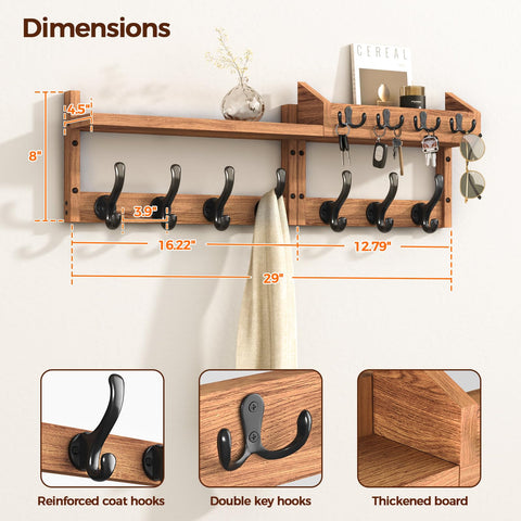 Evermagin 4-in-1 entryway organizer stores keys, mail, and accessories at a glance.