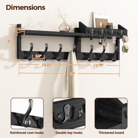 Evermagin multi-function wall rack displays hats and bags neatly.