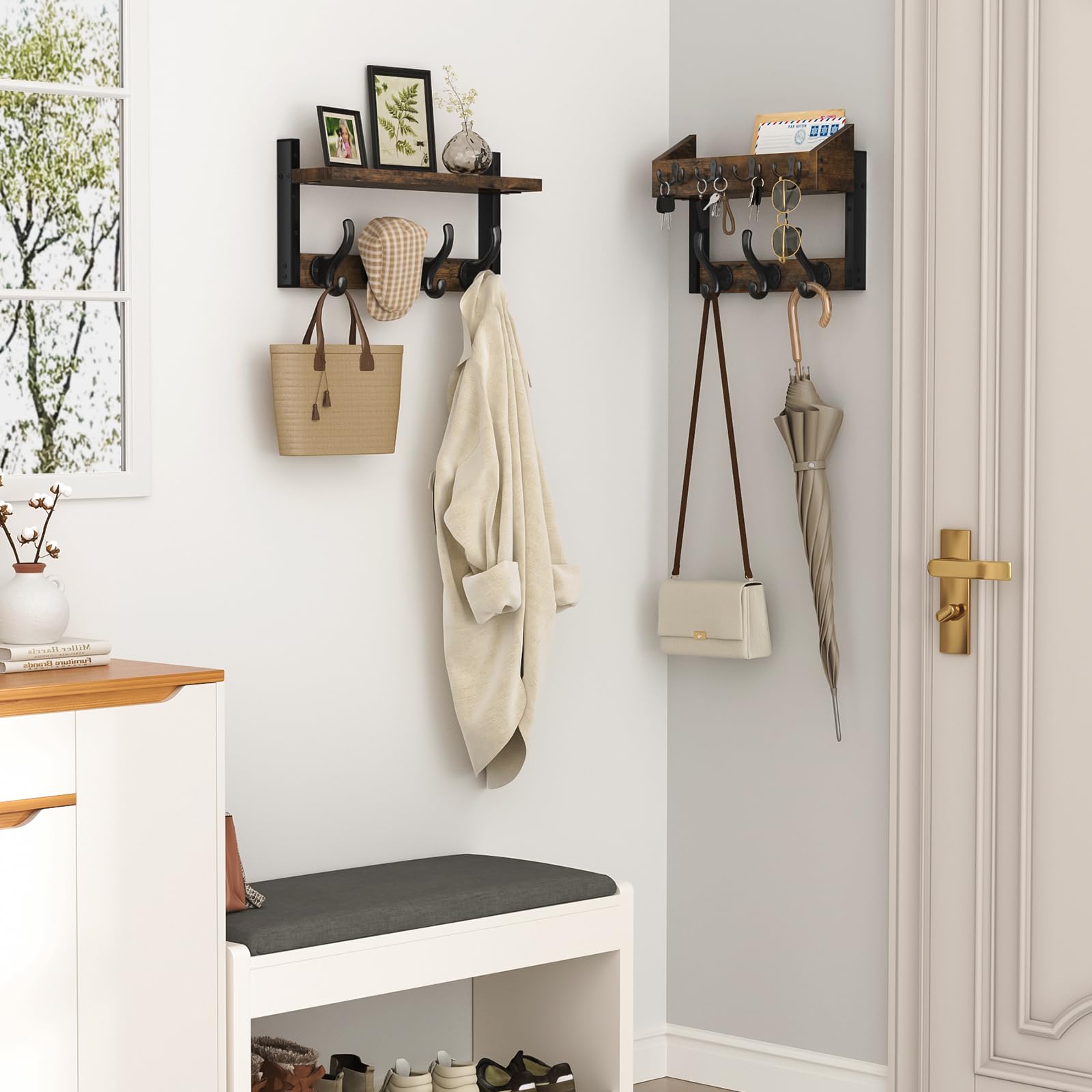 Evermagin coat rack wall mount bracket setup shows sturdy mounting for daily wear.