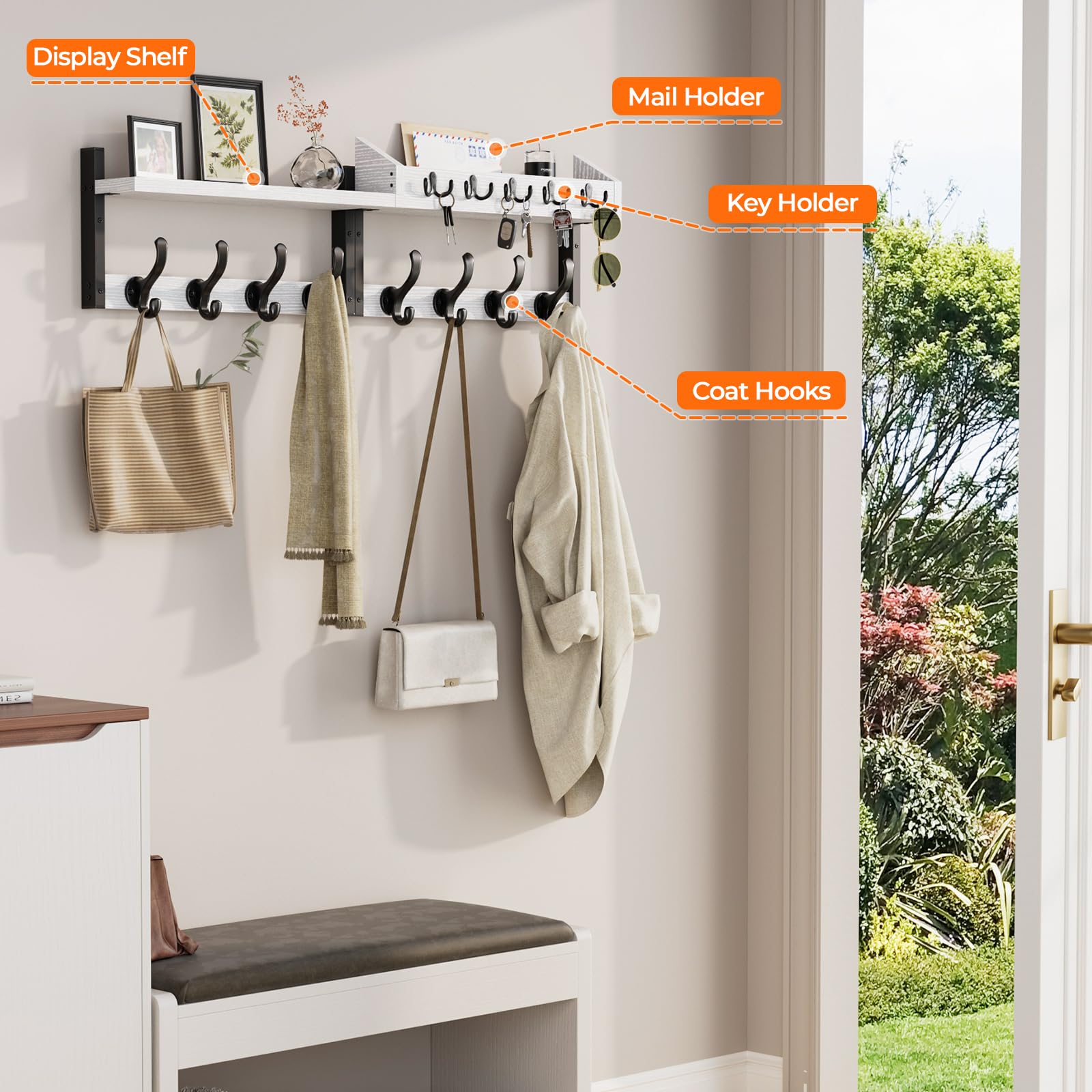 Evermagin dual-hole mounting system for extra stability on walls.