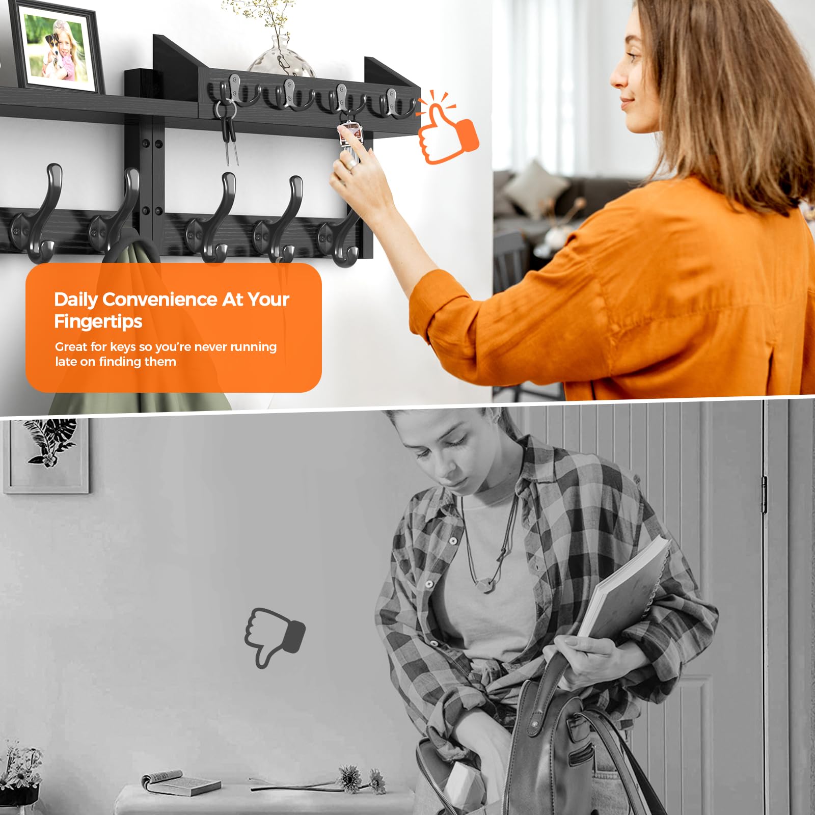 Evermagin entryway organizer keeps mail, keys, and accessories in reach.