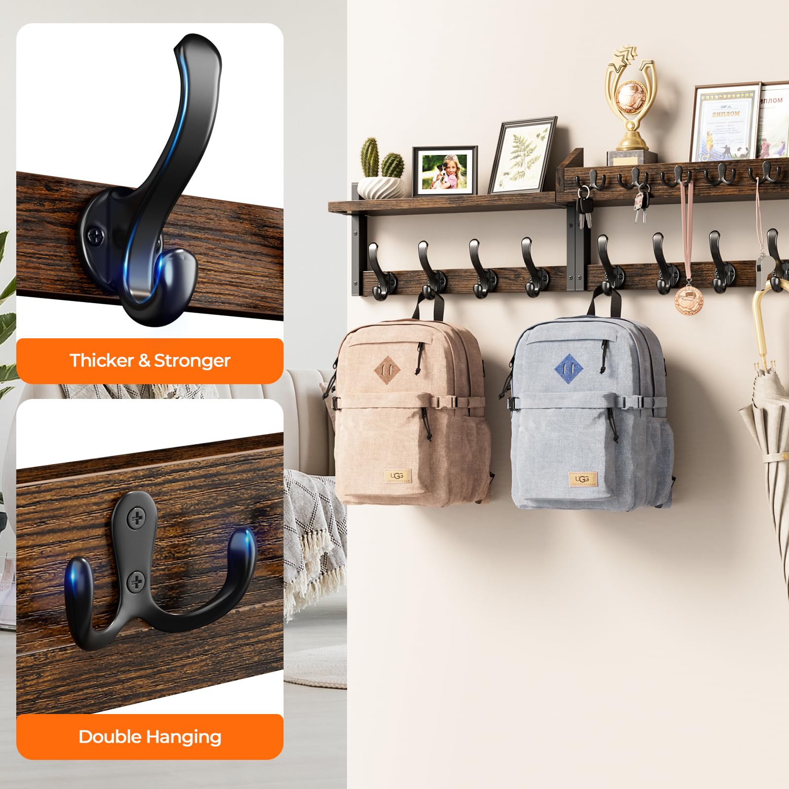 Evermagin wall-mounted design saves space while keeping everyday items within reach.