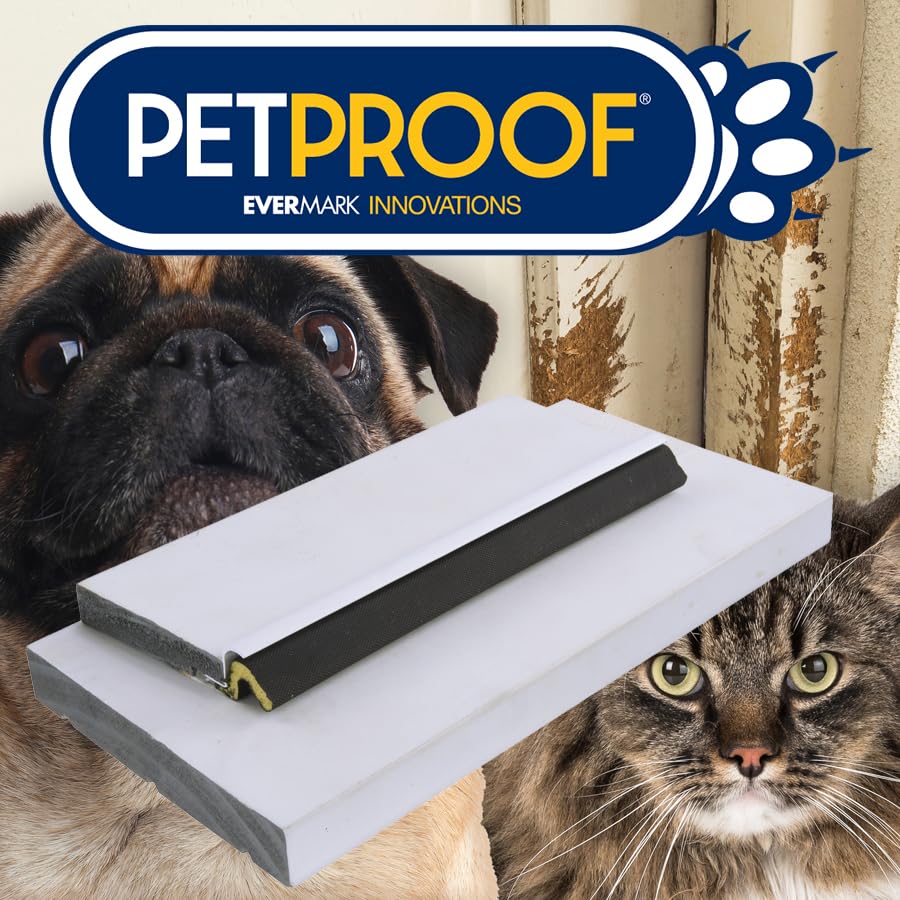 Evermark PETPROOF door frame protector keeps 13-inch weatherstrips intact, limiting wear from cat claws.