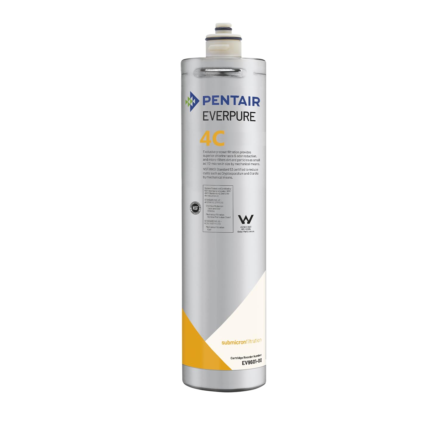 Everpure 4C cart water filter SGL front view for compact commercial filtration