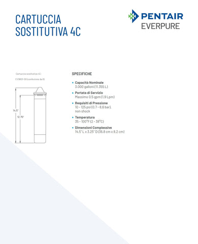 Everpure 4C cart water filter SGL in operation for consistency
