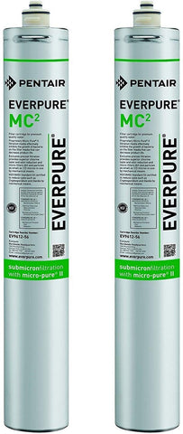 Everpure EV961256 MC 2-cart front view showing compact filtration for beverage systems.