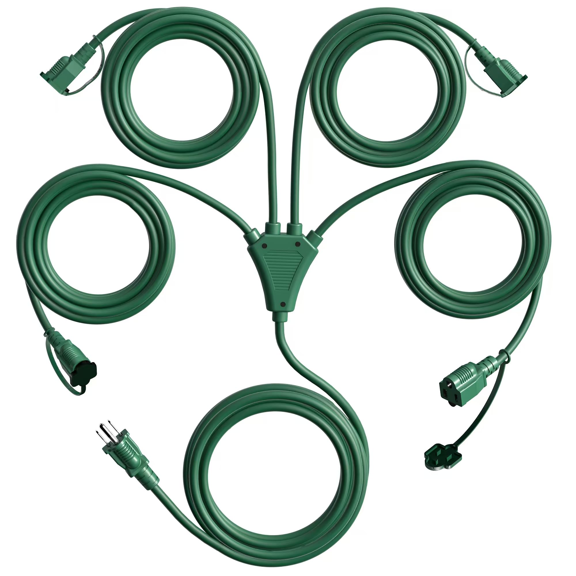 Eversimpleinc 1-to-4 splitter extension cord full indoors setup for multiple devices