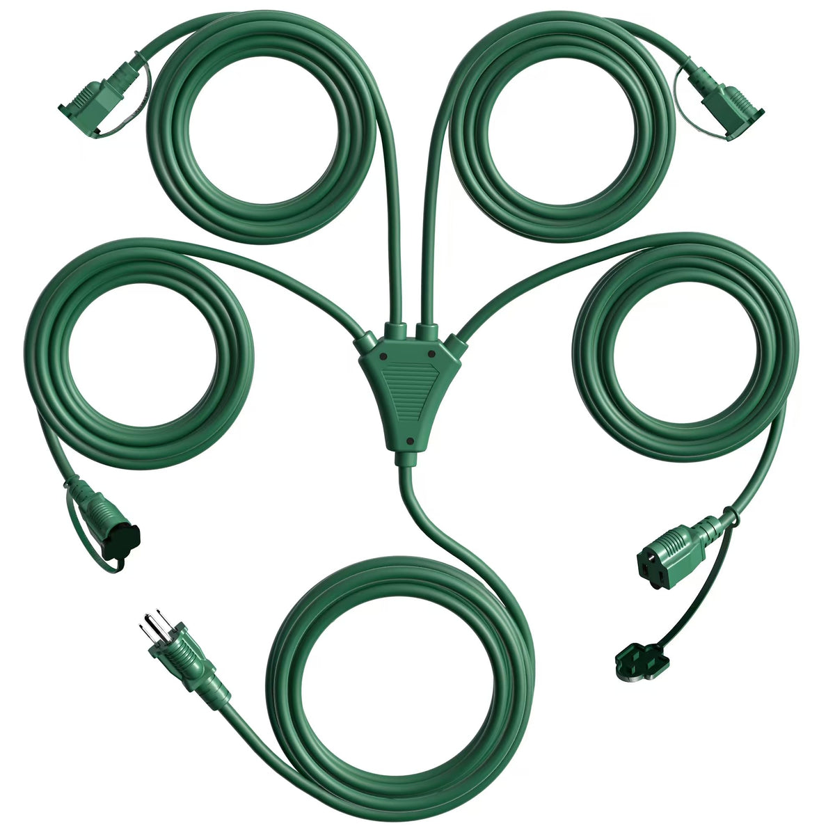 Eversimpleinc 1-to-4 splitter extension cord full indoors setup for multiple devices