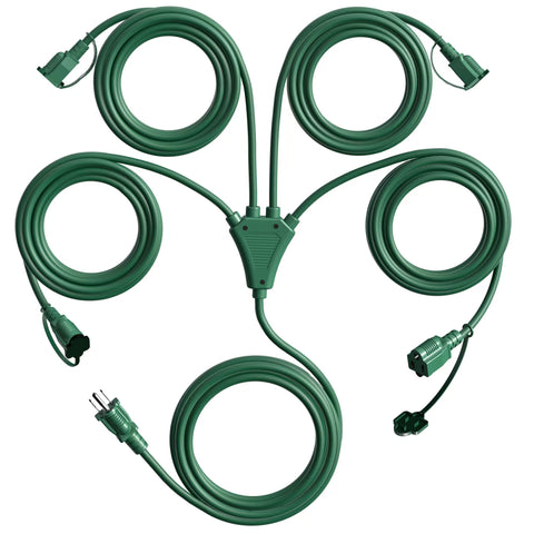 Eversimpleinc 1-to-4 splitter extension cord full indoors setup for multiple devices