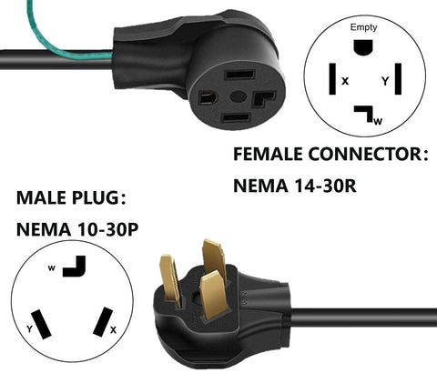 Eversimpleinc dryer adapter back view highlights sturdy wiring for reliable power transfer.